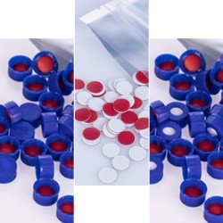 Chromatography Autosampler Vial Caps & Septa – 100 pcs/box | For 2 mL Sample Vials
